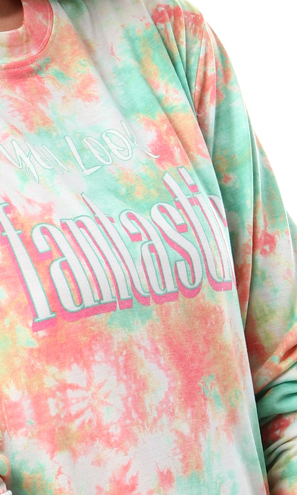 56557 Long Sleeves Colorful Summer Top - Ravin 