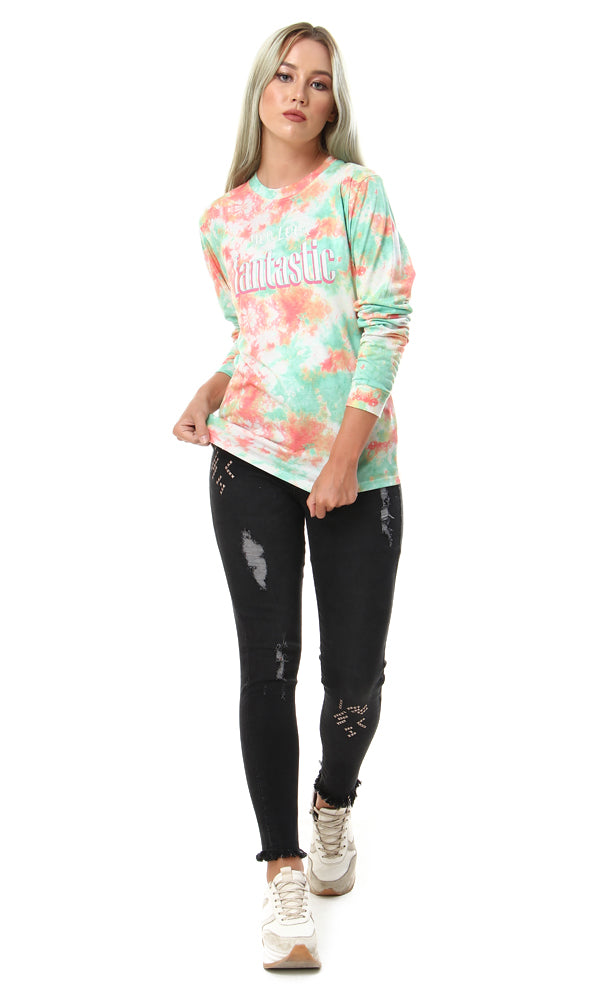56557 Long Sleeves Colorful Summer Top - Ravin 