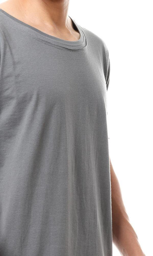 56677 Fashionable Short Sleeves Tee - Dark Grey - Ravin 