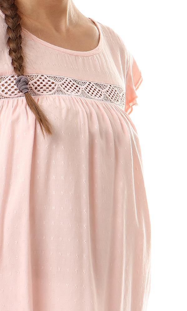 57049 Ruffle Sleeveless Peach Loose Blouse - Ravin 