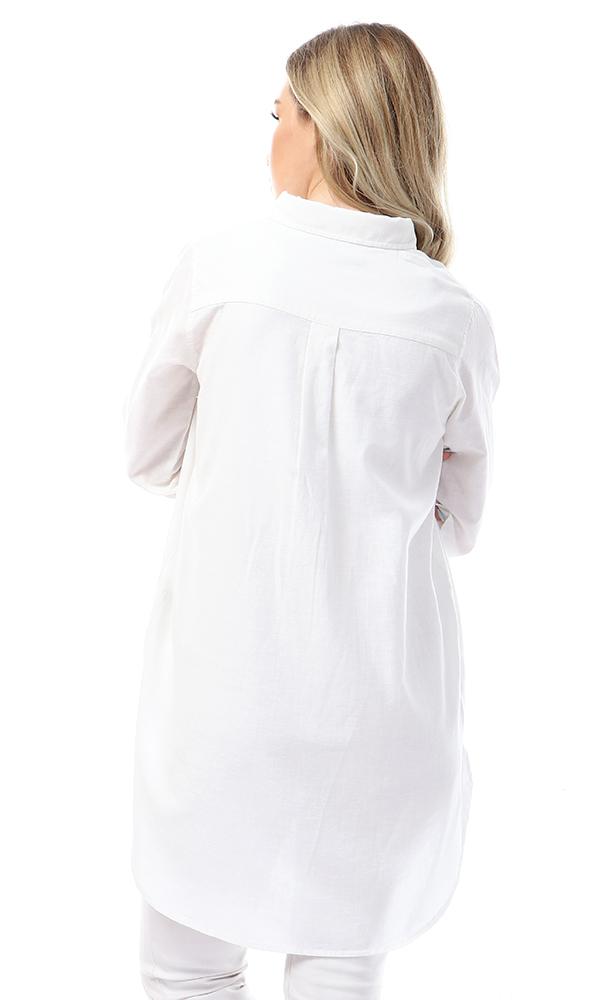 57112 Full Sleeves Buttoned Simple White Shirt - Ravin 