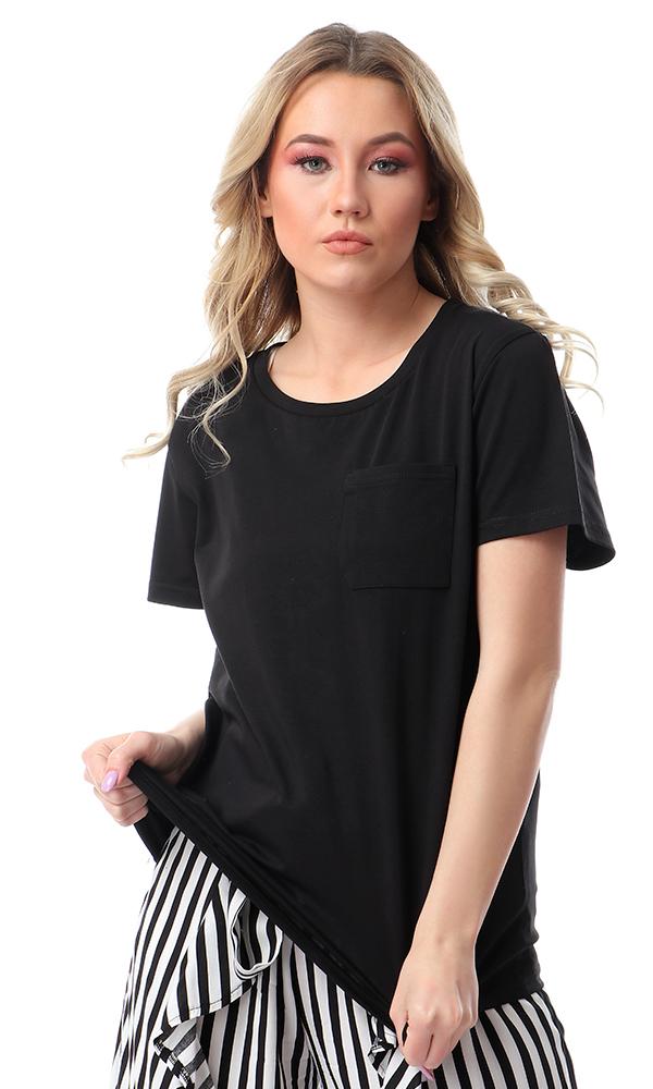 57205 Basic Short Sleeve Black T-Shirt - Ravin 