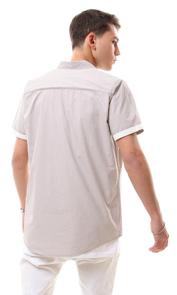 57236 Short Sleeves Buttons Down Grey Shirt - Ravin 