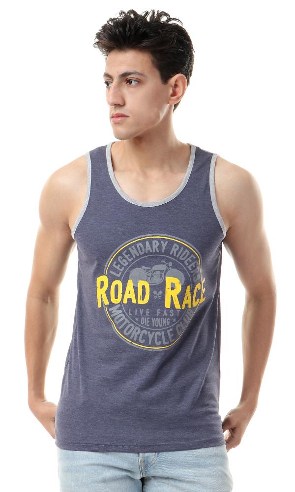 57412 Road Race Heather Navy Blue Tank Top - Ravin 