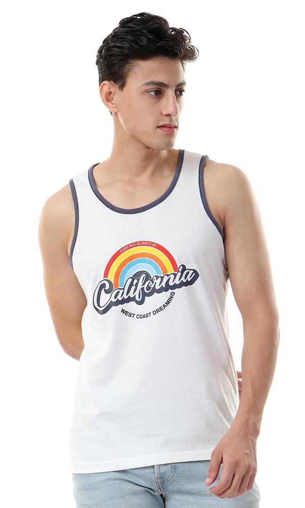 57414 Rainbow California Printed Tank Top - Off-White - Ravin 