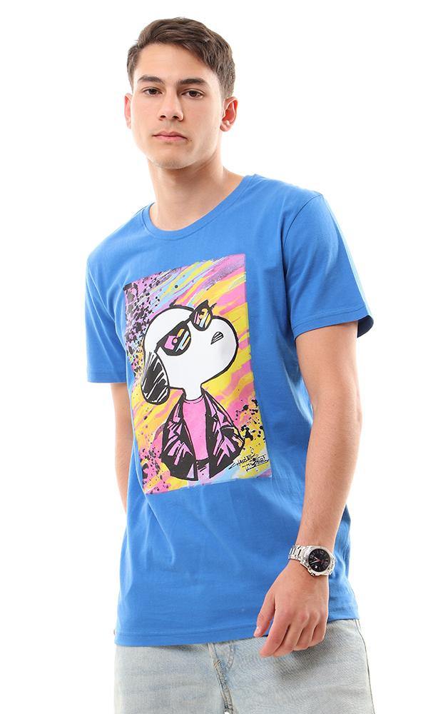 57485 Printed Snoopy Blue Slip On T-shirt - Ravin 