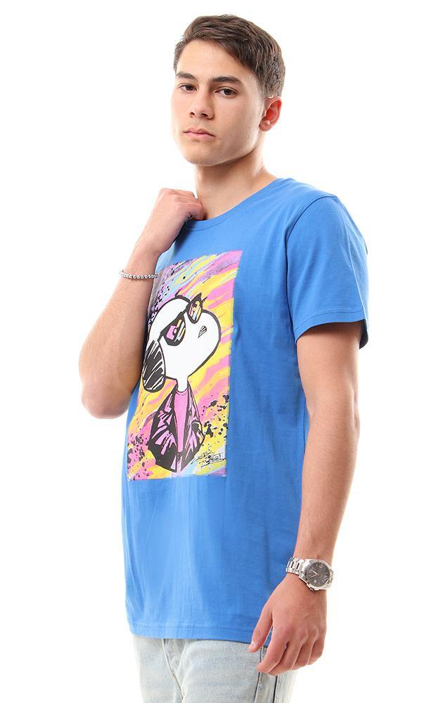 57485 Printed Snoopy Blue Slip On T-shirt - Ravin 