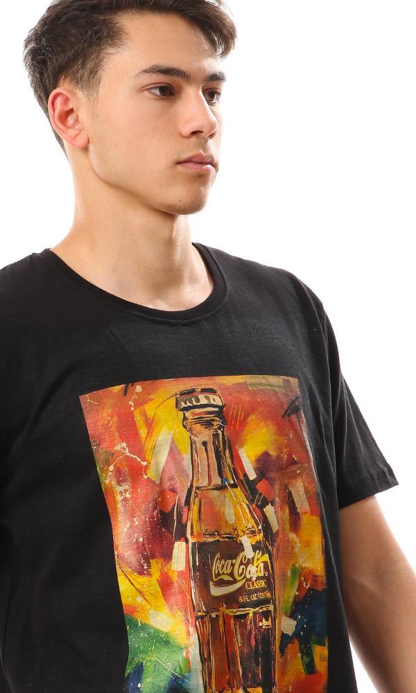 57501 Printed "Coca-Cola" Slip On T-Shirt - Black - Ravin 