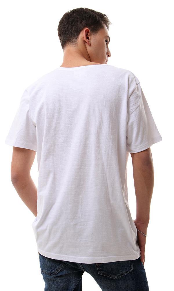 57505 Short Sleeves Loose Printed White T-shirt - Ravin 