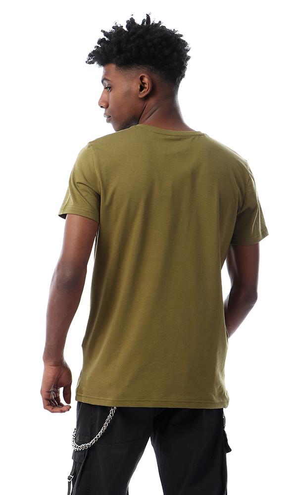 57513 Dope Printed Slip On Olive T-shirt - Ravin 