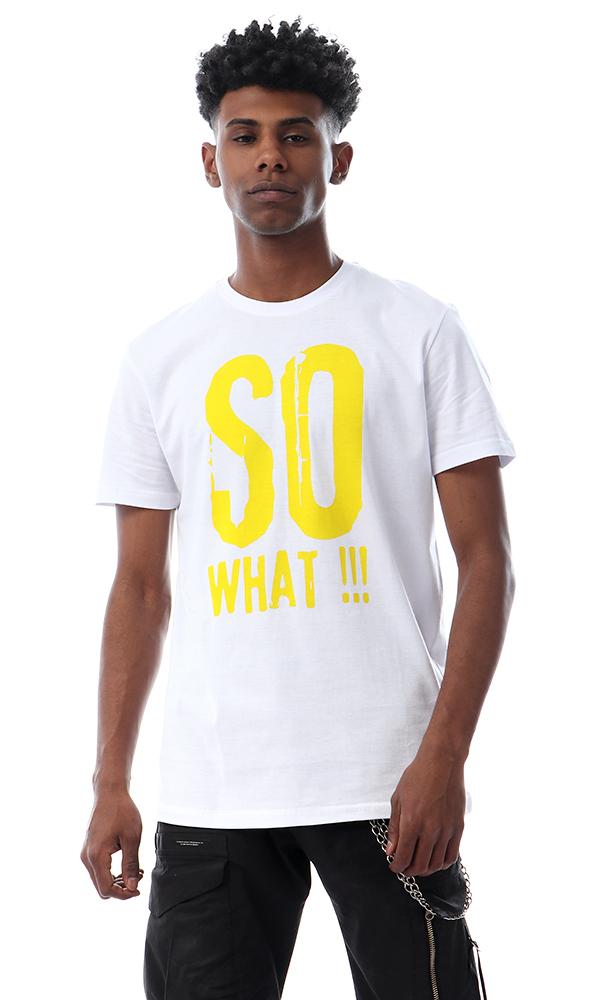 57527 So What ! Printed Round White T-shirt - Ravin 