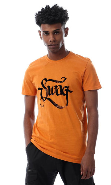 57529 Swag Printed Slip On Dark Orange T-shirt - Ravin 