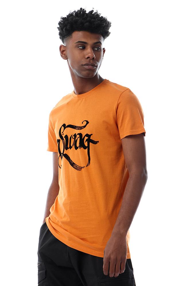 57529 Swag Printed Slip On Dark Orange T-shirt - Ravin 