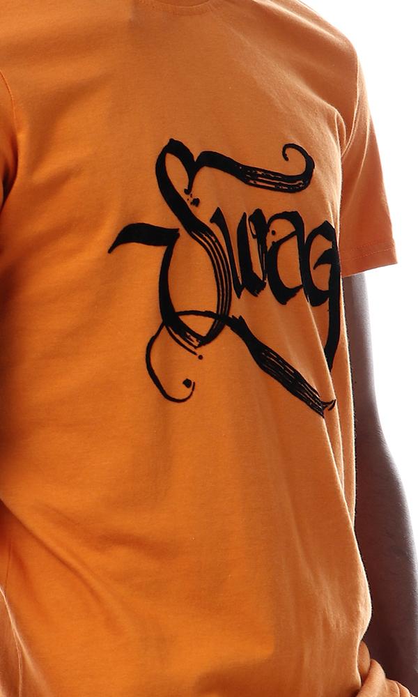 57529 Swag Printed Slip On Dark Orange T-shirt - Ravin 