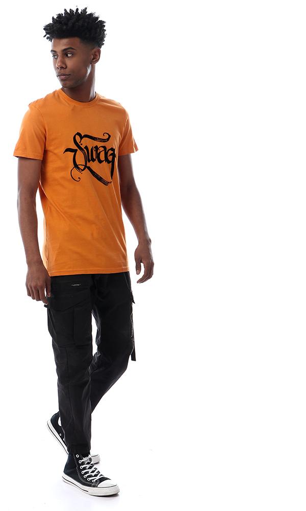 57529 Swag Printed Slip On Dark Orange T-shirt - Ravin 