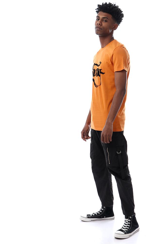 57529 Swag Printed Slip On Dark Orange T-shirt - Ravin 