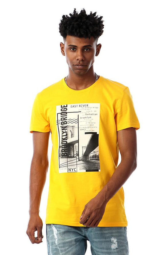 57553 Brooklyn Bridge Yellow Slip On T-shirt - Ravin 