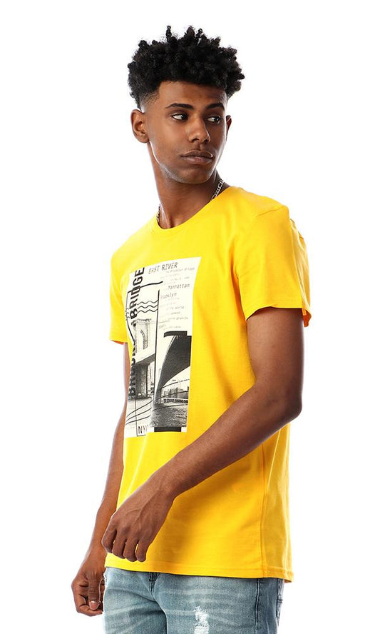 57553 Brooklyn Bridge Yellow Slip On T-shirt - Ravin 