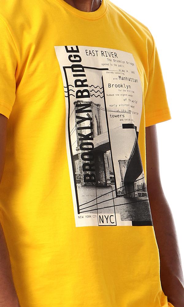 57553 Brooklyn Bridge Yellow Slip On T-shirt - Ravin 