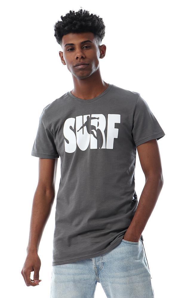 57561 SURF Printing Round Greyish Green T-shirt - Ravin 