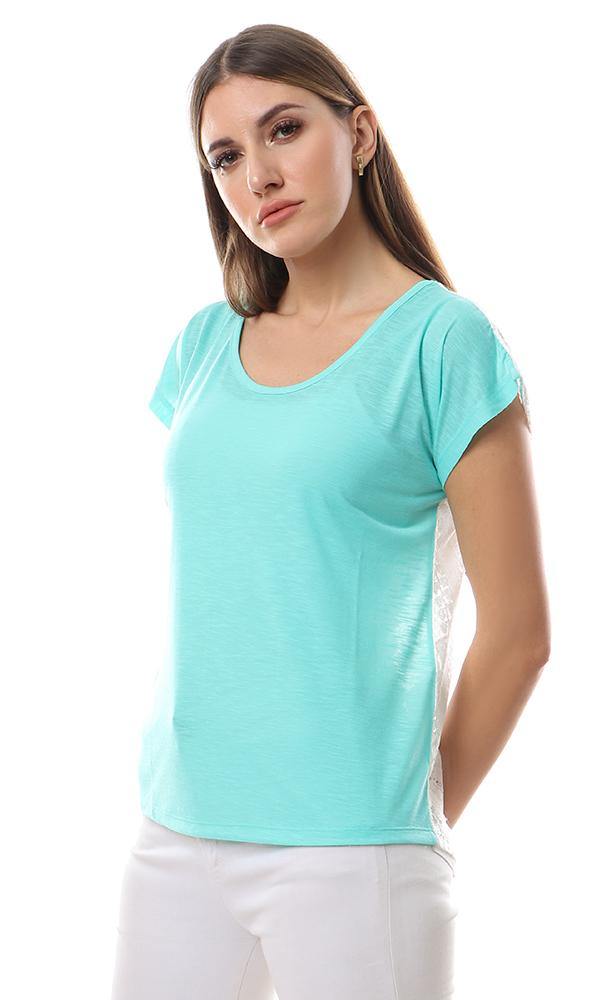 57673 Back Lace Simple Leightweight Mint Top - Ravin 