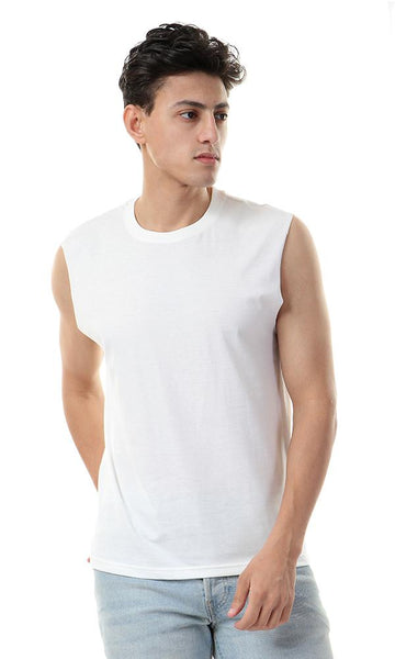 57774 Solid Off-White Slip On Tank Tops - Ravin 