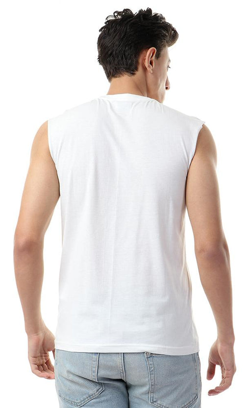 57774 Solid Off-White Slip On Tank Tops - Ravin 