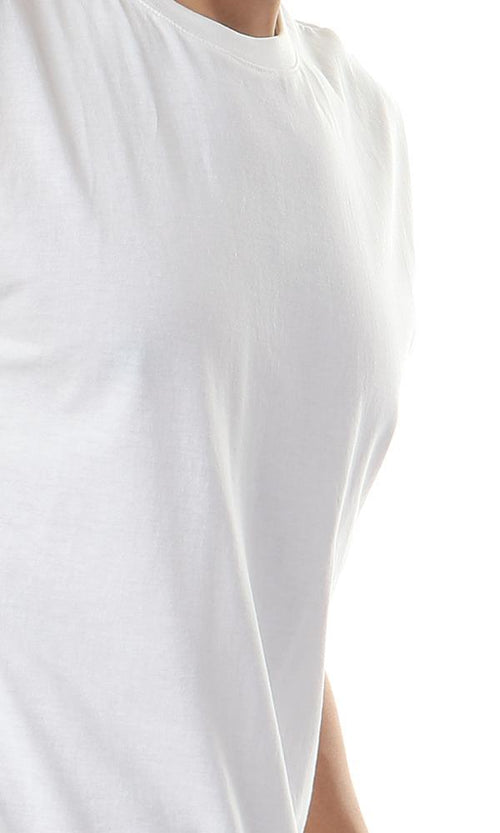 57774 Solid Off-White Slip On Tank Tops - Ravin 