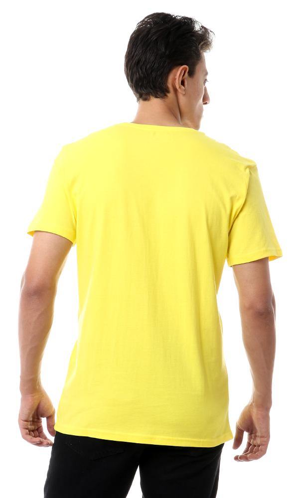 57979 Round Neck Basic Yellow Tee - Ravin 