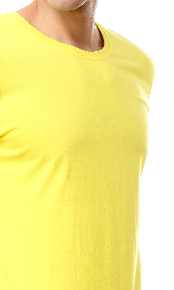 57979 Round Neck Basic Yellow Tee - Ravin 