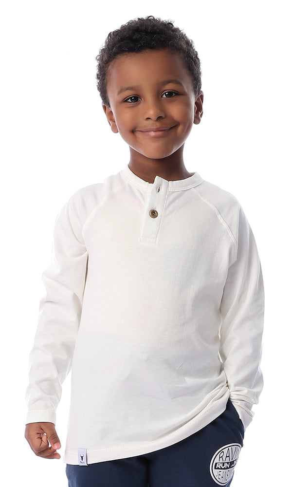 Boys Henley Shirt Off White