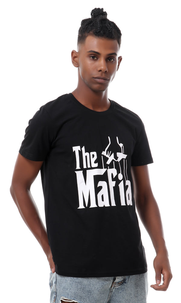 93102 Slip On Printed The Mafia Black T-Shirt - Ravin 