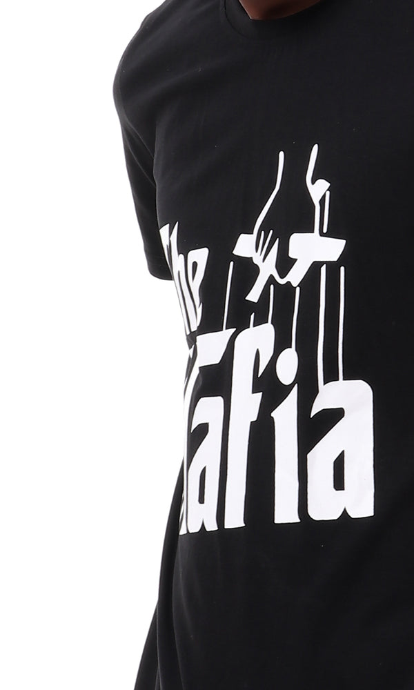 93102 Slip On Printed The Mafia Black T-Shirt - Ravin 