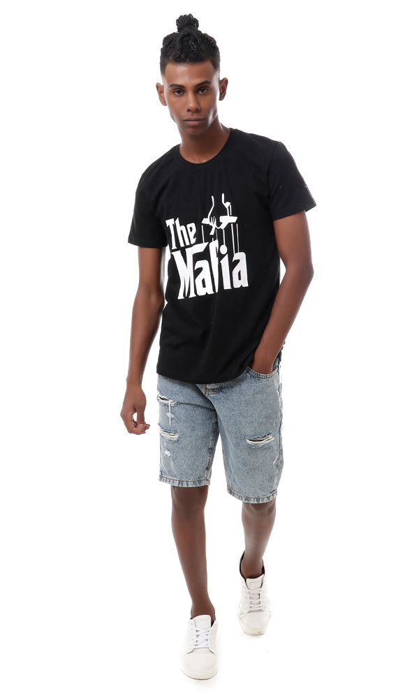 93102 Slip On Printed The Mafia Black T-Shirt - Ravin 