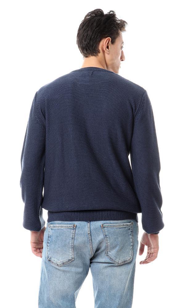 93576 Front Knitted Diamonds Slip On Pullover - Midnight Blue - Ravin 