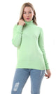 93858 Turtle Neck Basic Solid Pullover - Lime - Ravin 