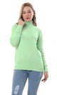 93858 Turtle Neck Basic Solid Pullover - Lime - Ravin 