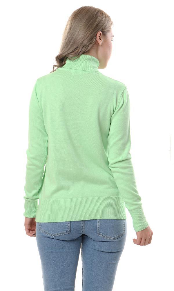 93858 Turtle Neck Basic Solid Pullover - Lime - Ravin 