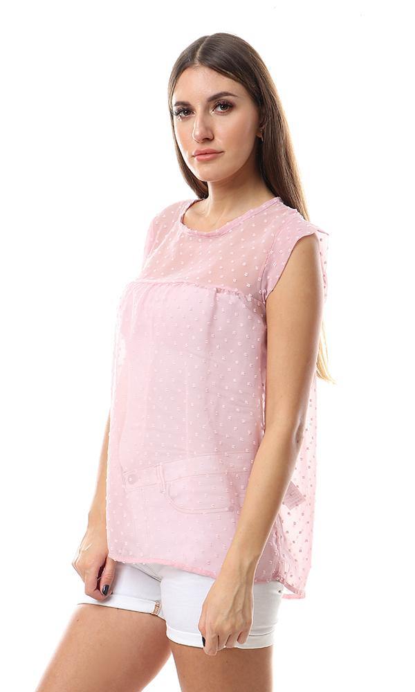 94315 Feminine Stitched Cheer Sleeveless Rose Top - Ravin 