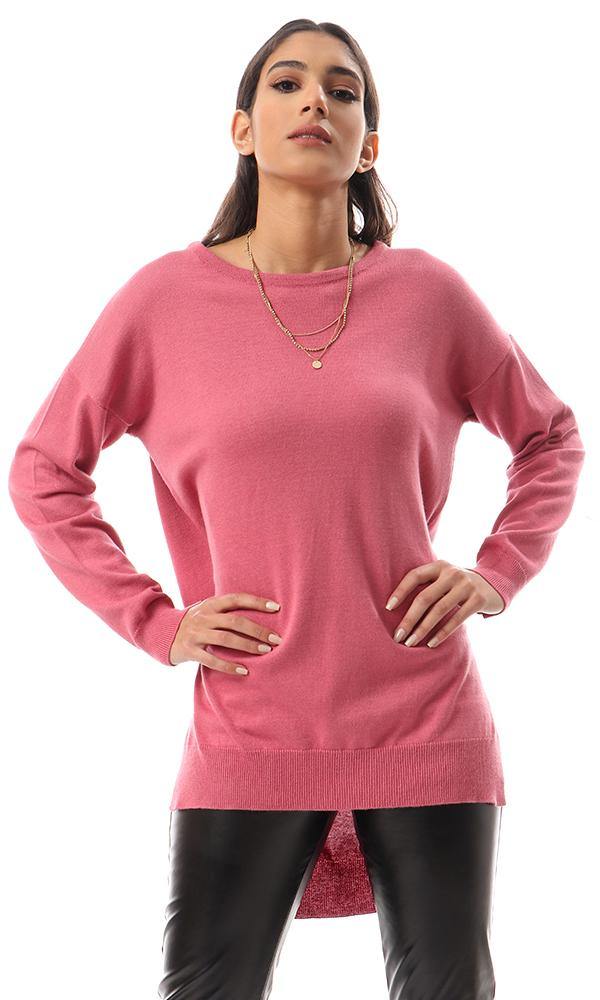94385 High-Low Winter Long Basic Pullover - Dusty Rose - Ravin 