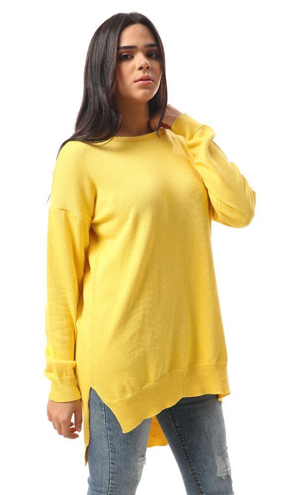94388 High-Low Winter Long Basic Pullover - Yellow - Ravin 
