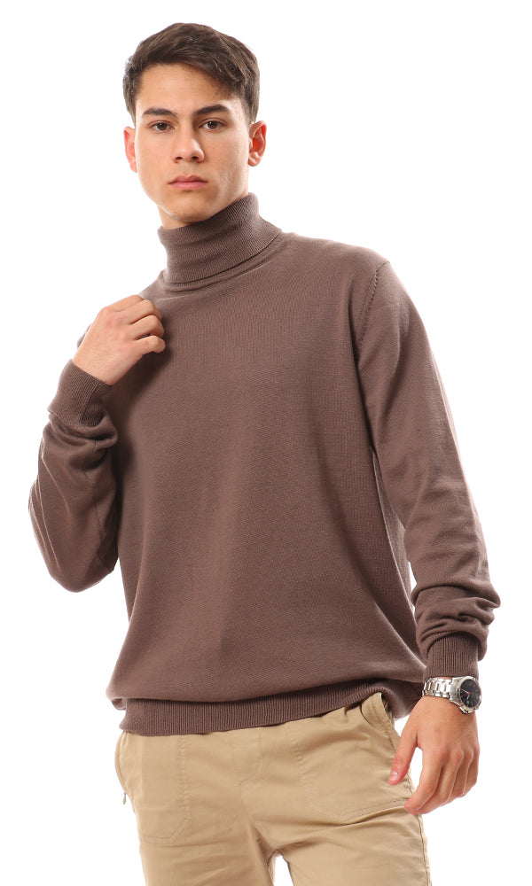 94409 Long Sleeves Solid Basic Dark Coffee Pullover - Ravin 