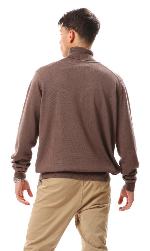 94409 Long Sleeves Solid Basic Dark Coffee Pullover - Ravin 