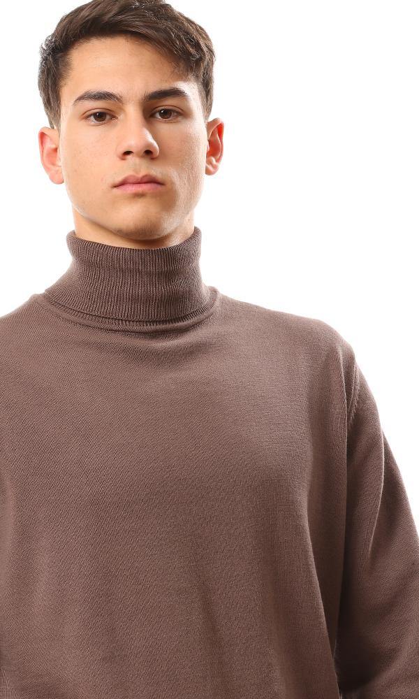 94409 Long Sleeves Solid Basic Dark Coffee Pullover - Ravin 