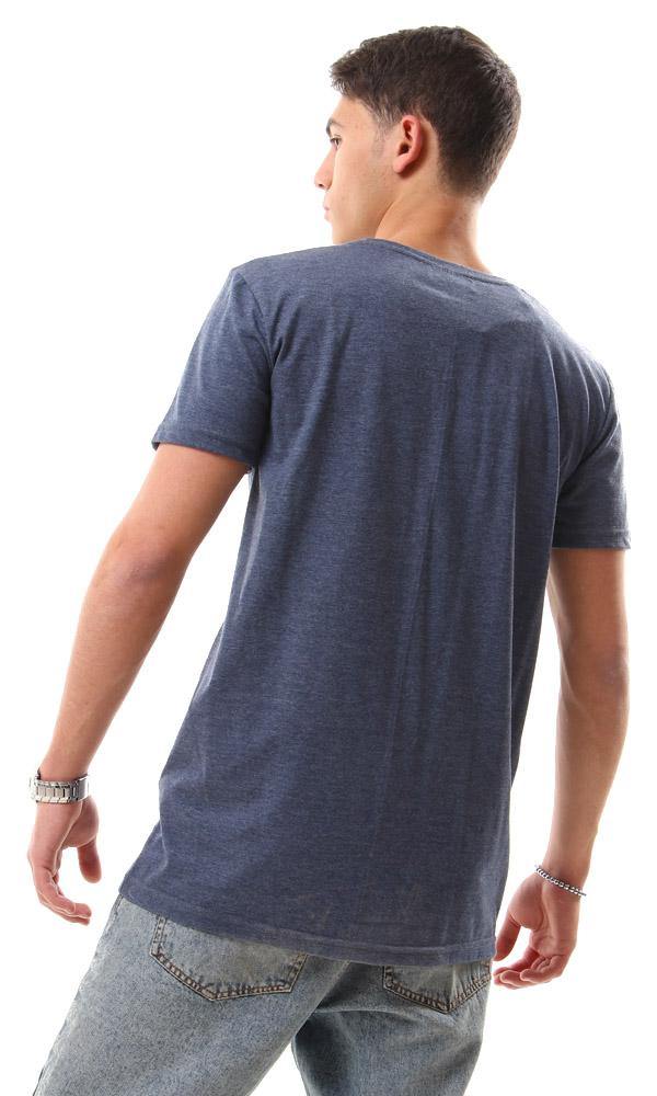 94525 Heather Navy Blue Cotton Basic T-shirt - Ravin 