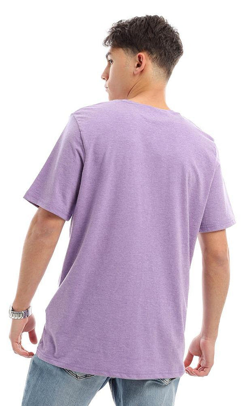 94607 Cotton V-Neck Regular Fit T-Shirt - Light Purple - Ravin 
