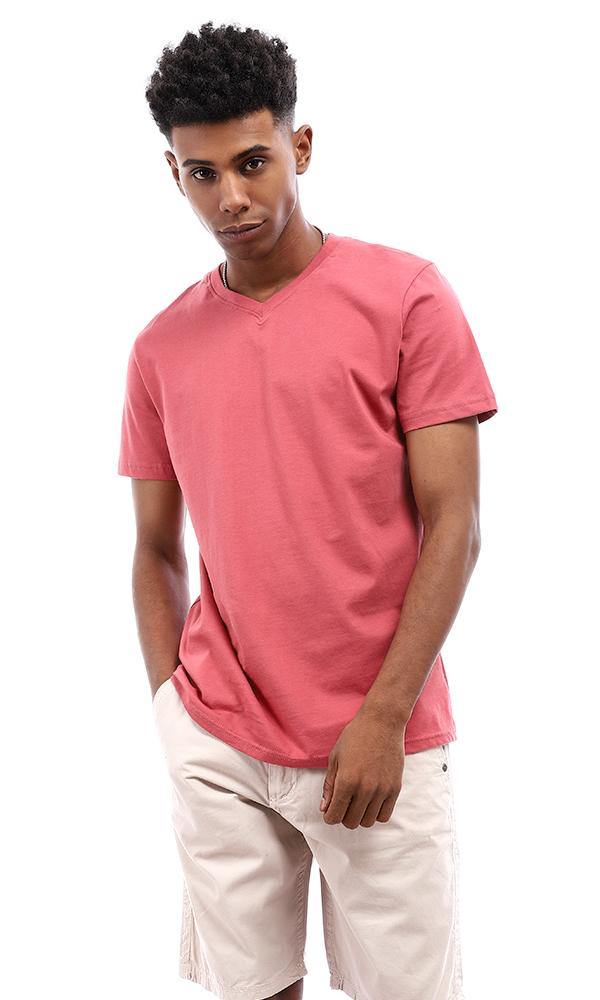 94608 V-Neck Basic Comfy T-Shirt - Pink Punch - Ravin 