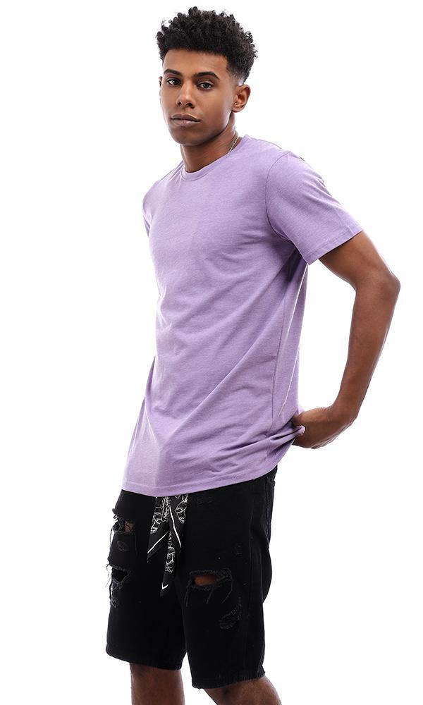 94619 Basic Round Neck Regular Fit T-Shirt - Light Purple - Ravin 