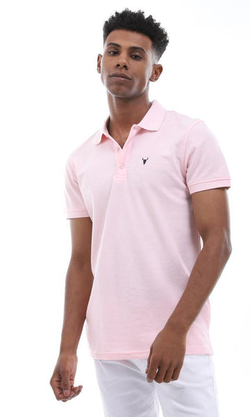 94633 Basic Pique Buttoned Polo Shirt - Rose - Ravin 