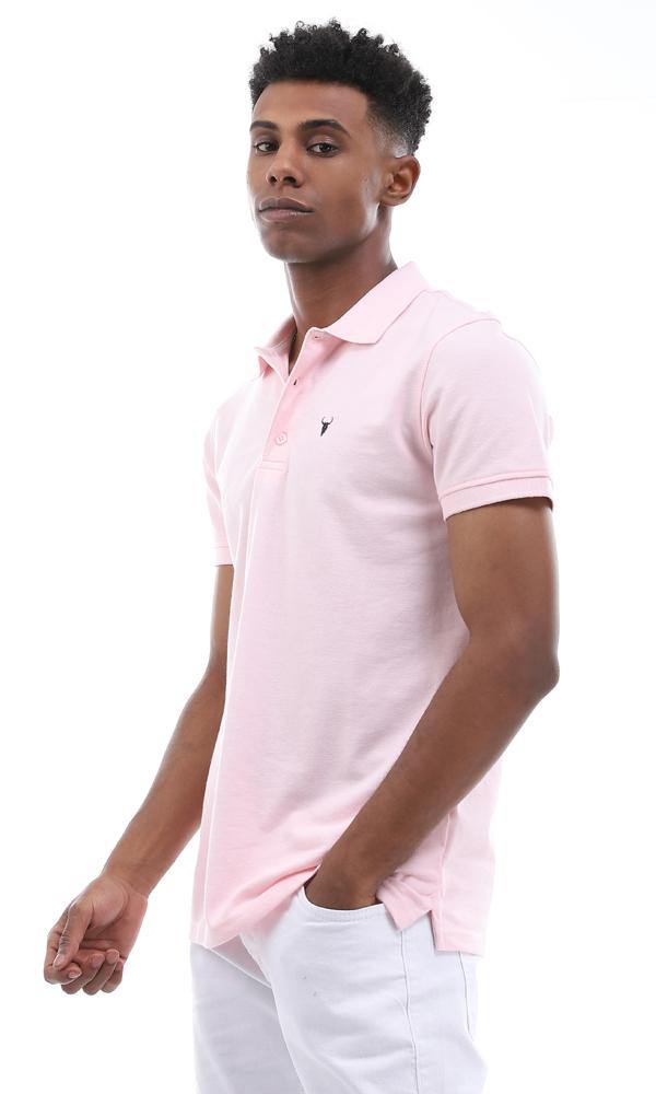 94633 Basic Pique Buttoned Polo Shirt - Rose - Ravin 